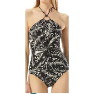Michael Kors Sonoran Palm Logo One Piece Swim Suit 8 NWT